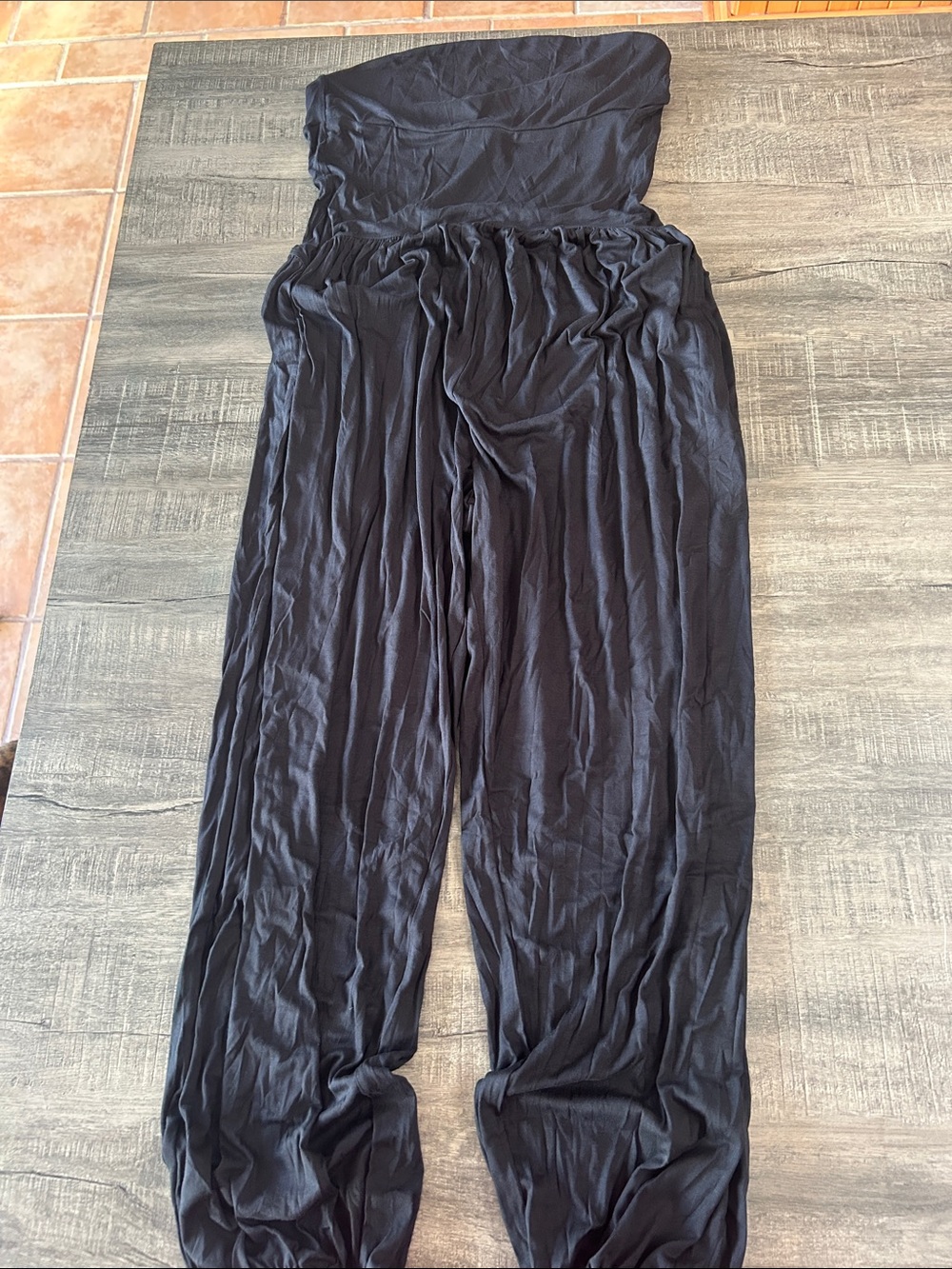 HALARA Black Strapless Wide-Leg Jumpsuit